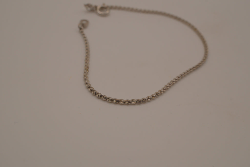 Sterling silver delicate rope chain bracelet