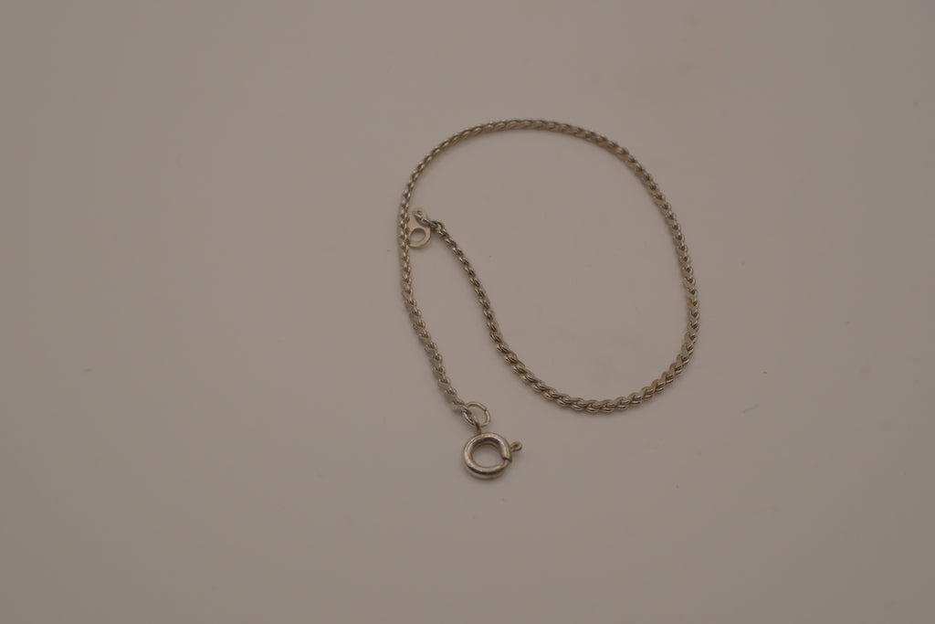 Sterling silver delicate rope chain bracelet