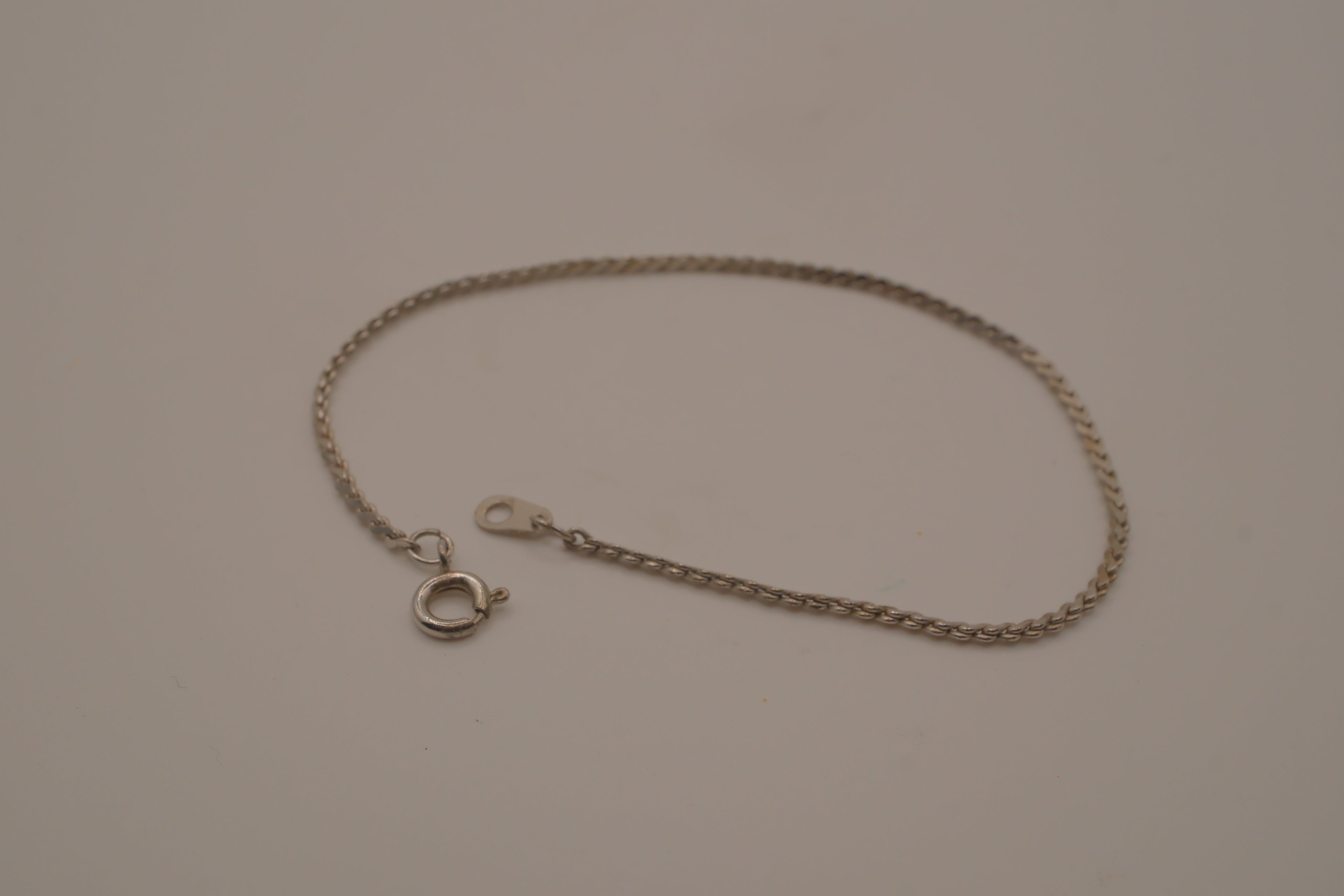 Sterling silver delicate rope chain bracelet