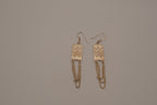 Sterling silver geometric rectangle drop earrings