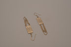 Sterling silver geometric rectangle drop earrings