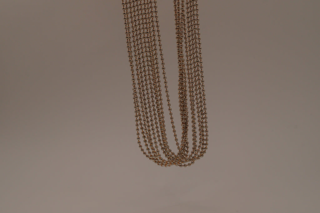 Sterling silver vintage multi-strand ball chain necklace