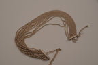 Sterling silver vintage multi-strand ball chain necklace