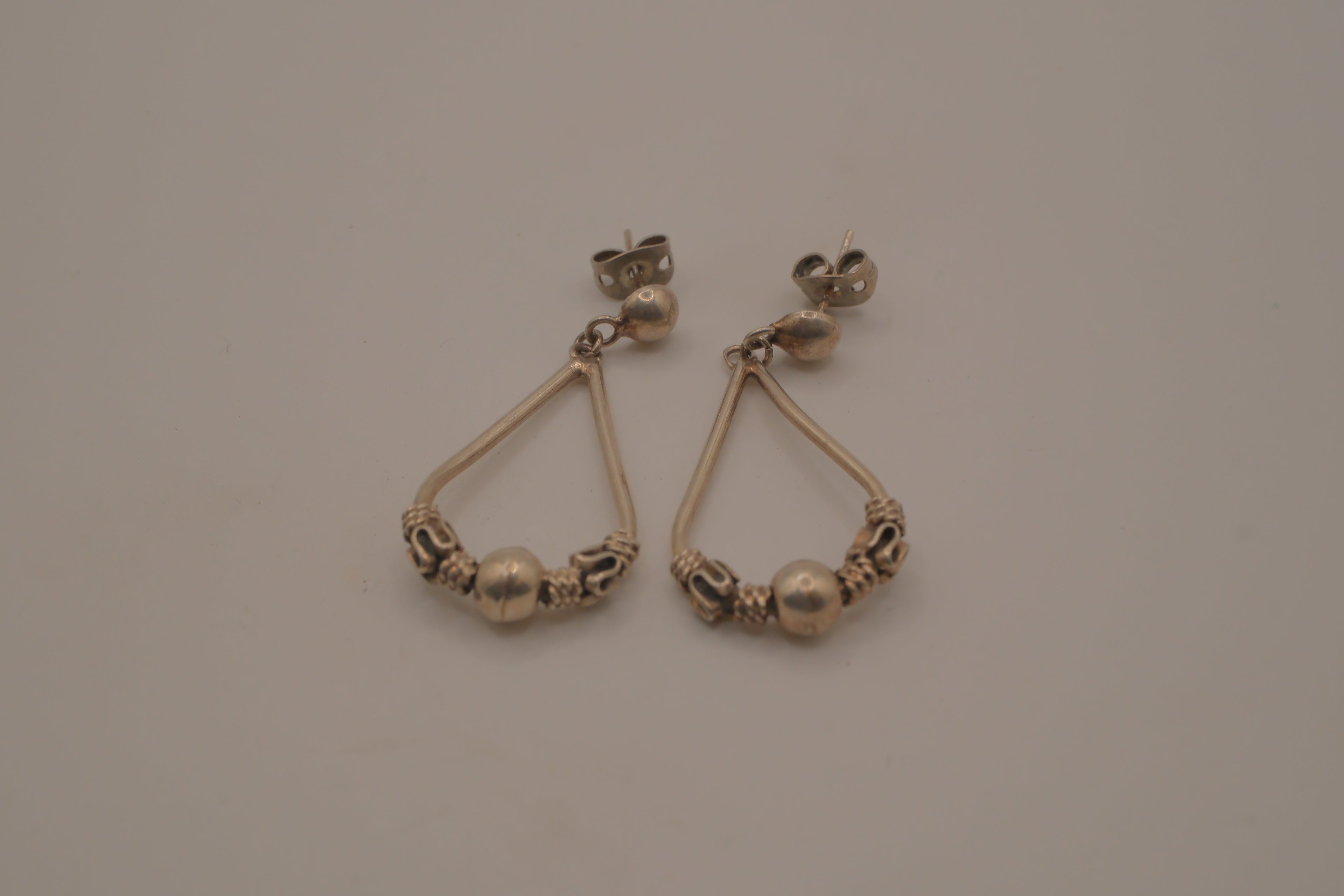 Vintage Sterling silver teardrop dangle earrings