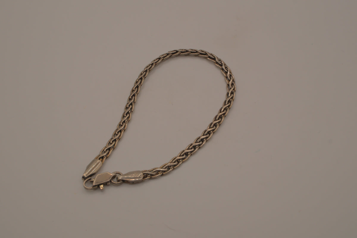 Vintage Sterling silver woven chain bracelet&nbsp;