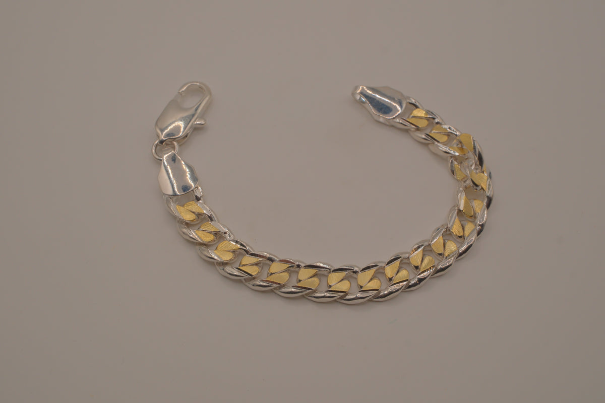 Sterling silver curb link chain bracelet