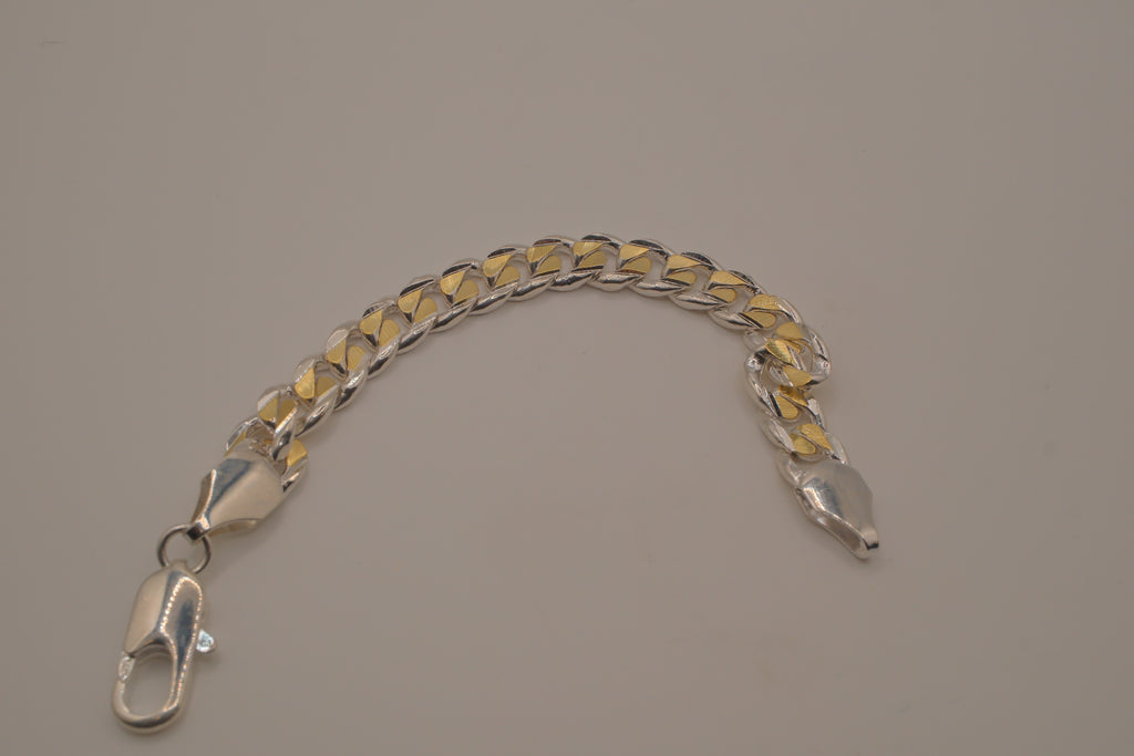 Sterling silver curb link chain bracelet