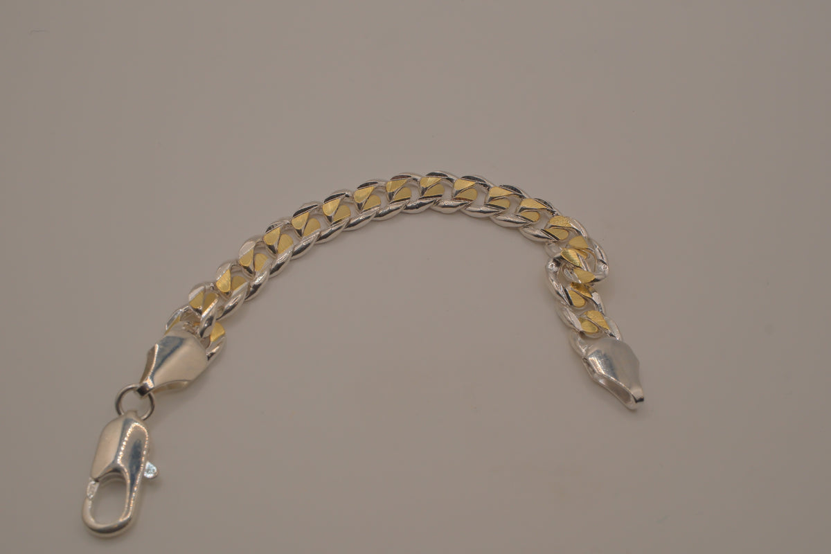 Sterling silver curb link chain bracelet