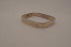 Sterling silver rectangular hinged bangle bracelet