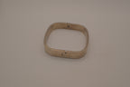Sterling silver rectangular hinged bangle bracelet
