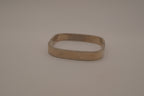 Sterling silver rectangular hinged bangle bracelet