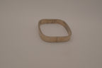 Sterling silver rectangular hinged bangle bracelet