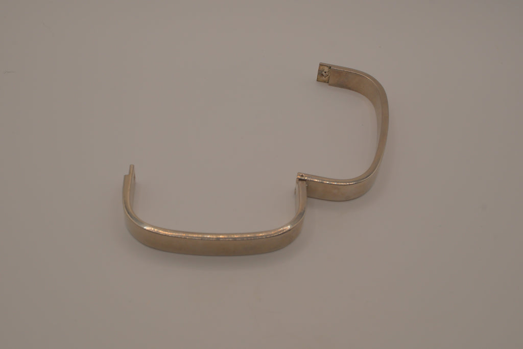 Sterling silver rectangular hinged bangle bracelet