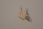 Vintage Alpaca Mexico abalone fan-shaped dangle earrings