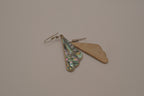 Vintage Alpaca Mexico abalone fan-shaped dangle earrings