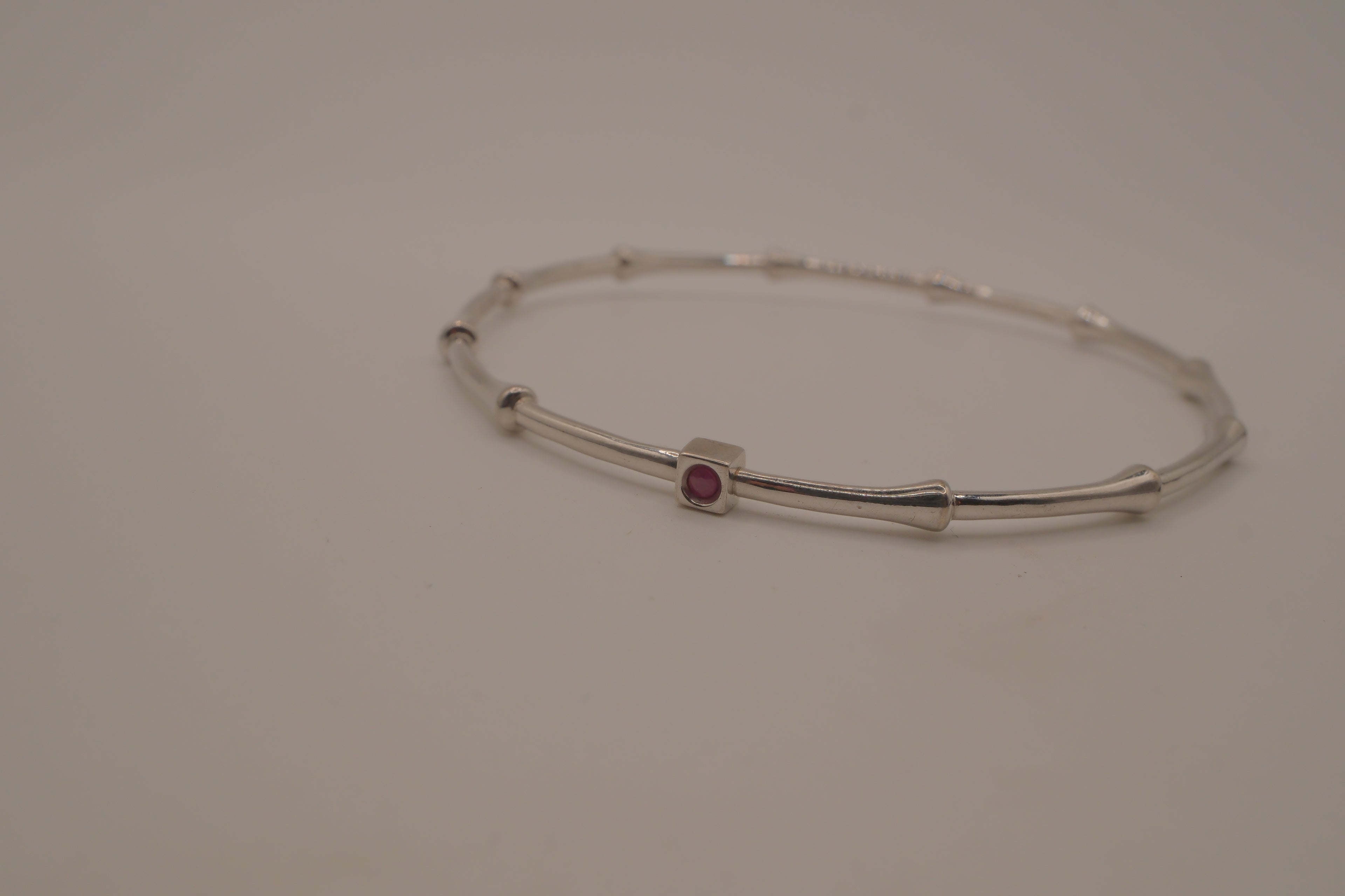 Elle Sterling Silver Bamboo Bangle