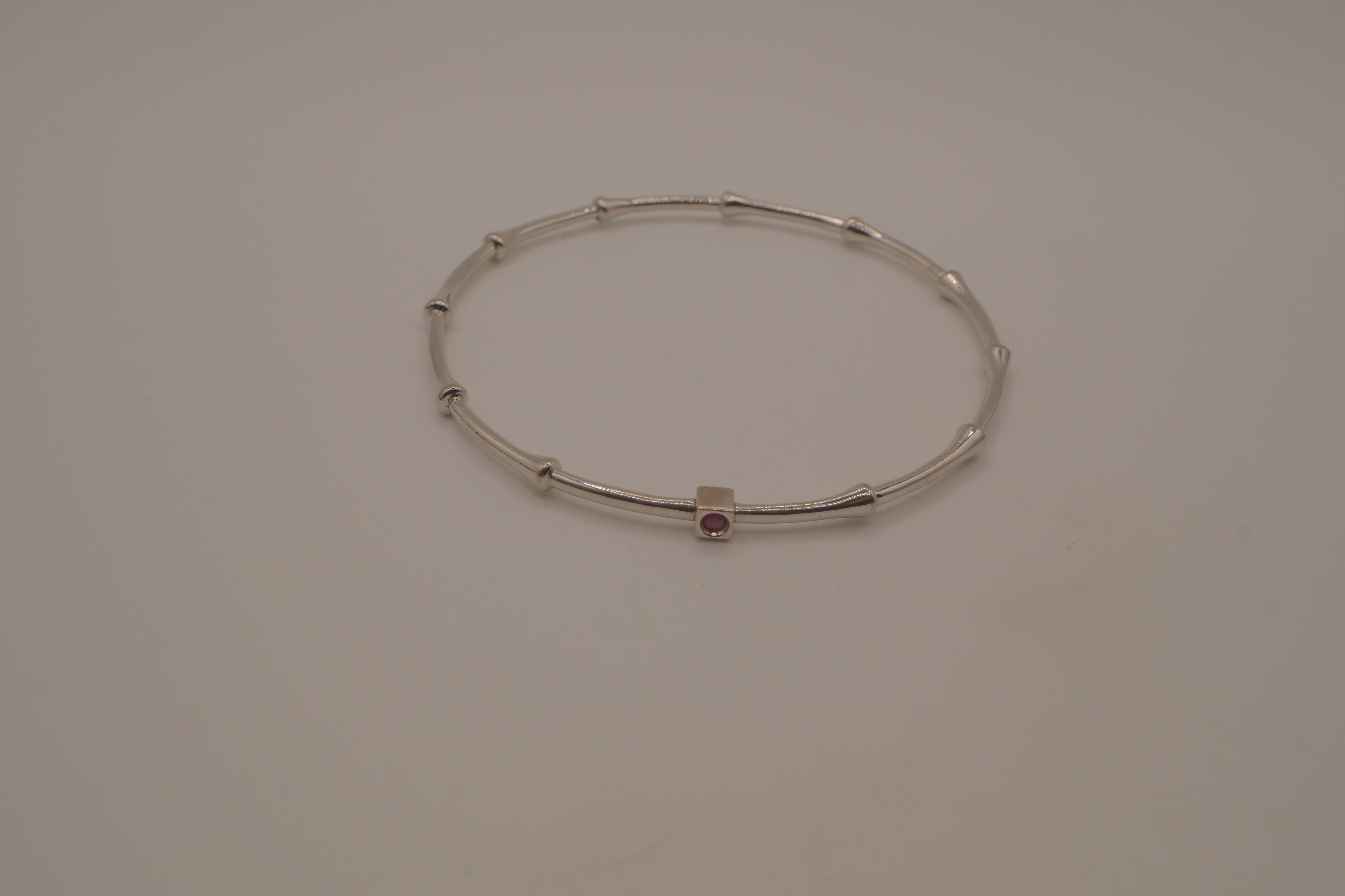 Elle Sterling Silver Bamboo Bangle