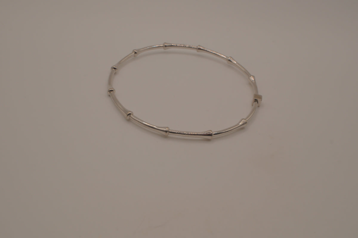 Elle Sterling Silver Bamboo Bangle