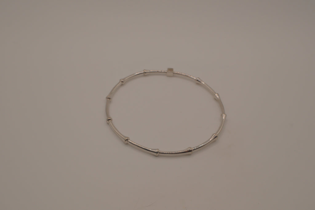 Elle Sterling Silver Bamboo Bangle
