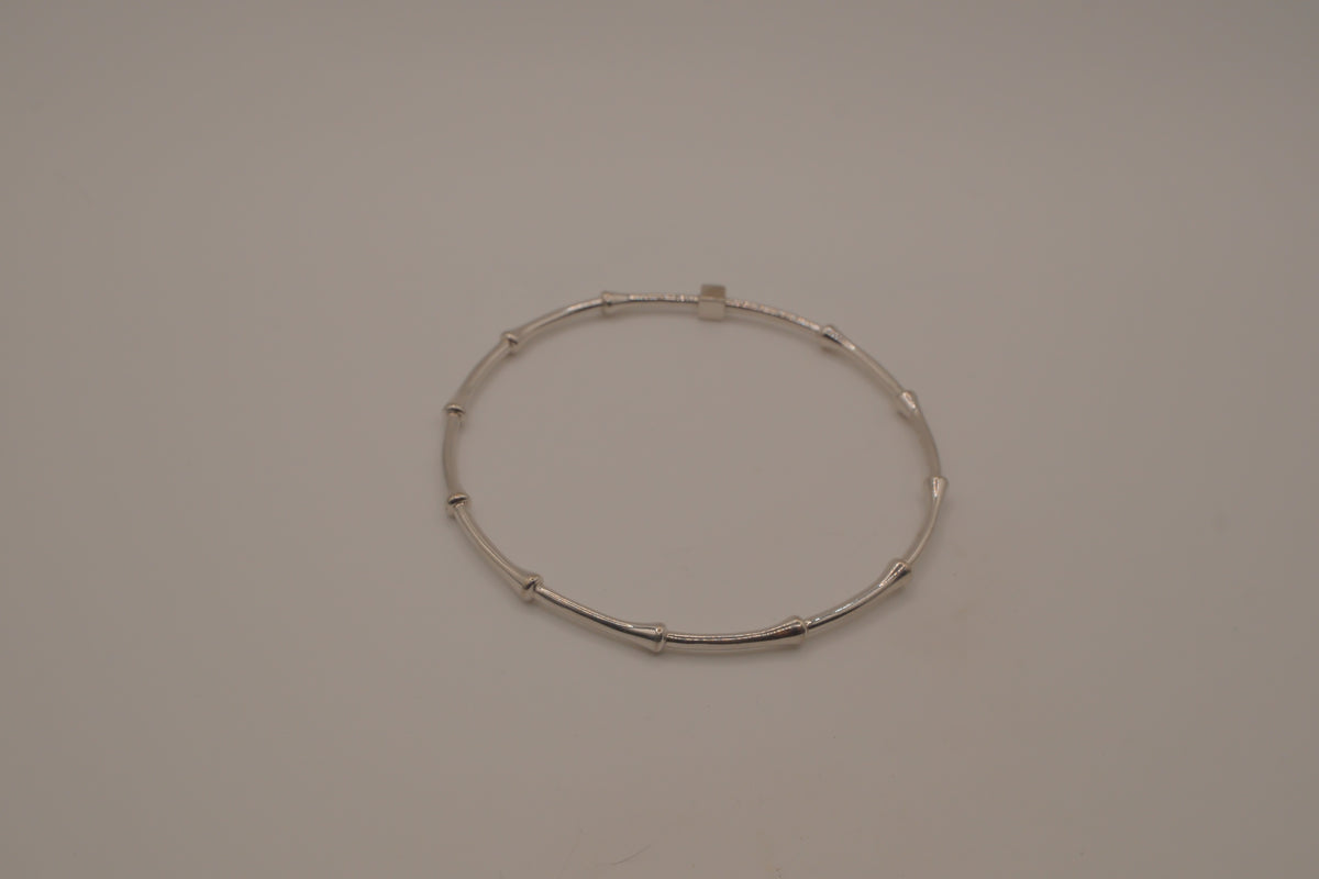 Elle Sterling Silver Bamboo Bangle