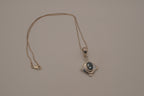 Oval Black Onyx Sterling Silver Diamond Pendant necklace
