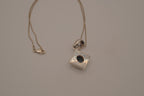 Oval Black Onyx Sterling Silver Diamond Pendant necklace
