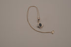 Oval Black Onyx Sterling Silver Diamond Pendant necklace