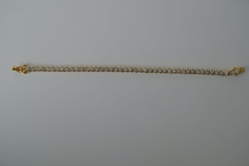 Vintage Gold Tone Tennis Bracelet