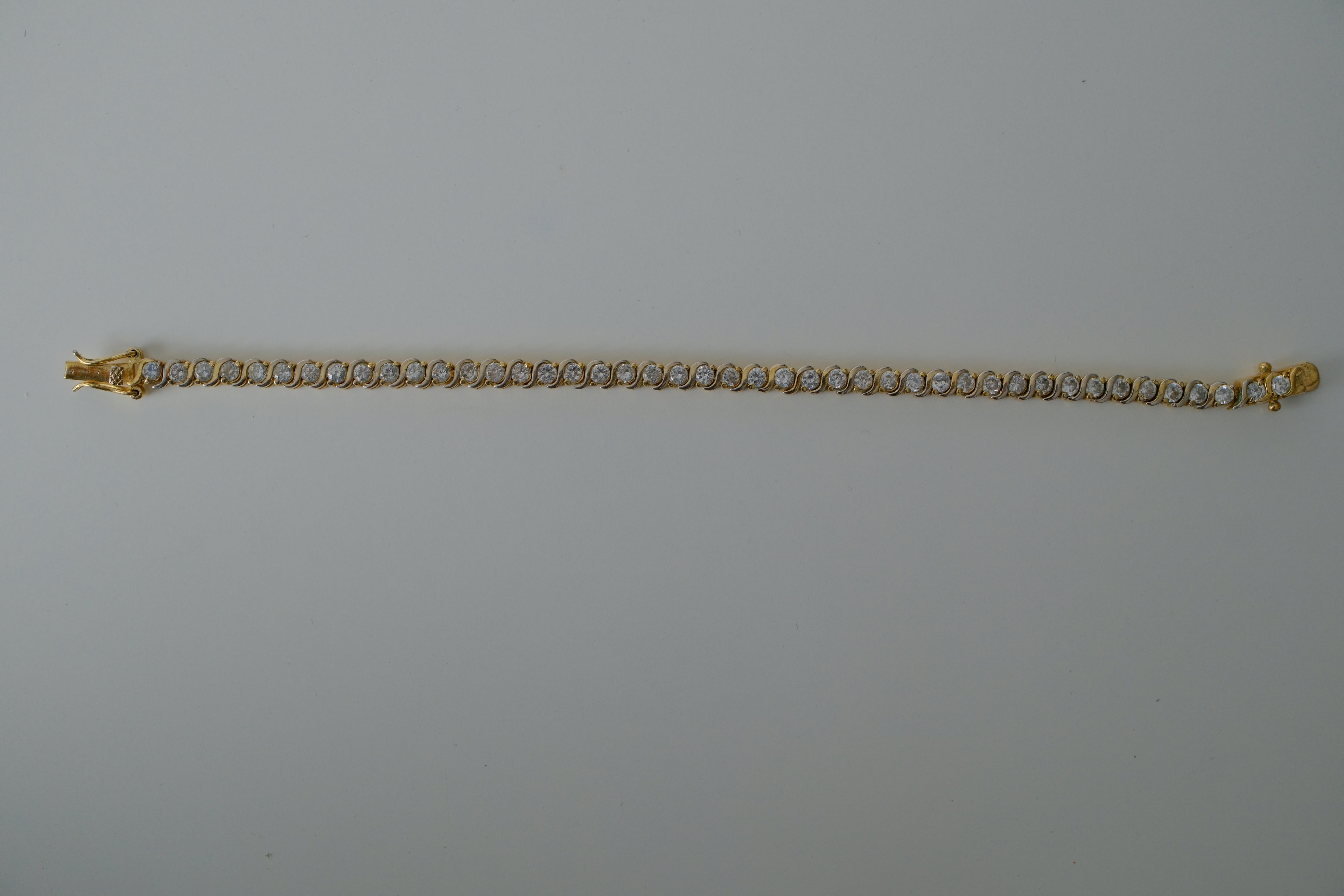 Vintage Gold Tone Tennis Bracelet