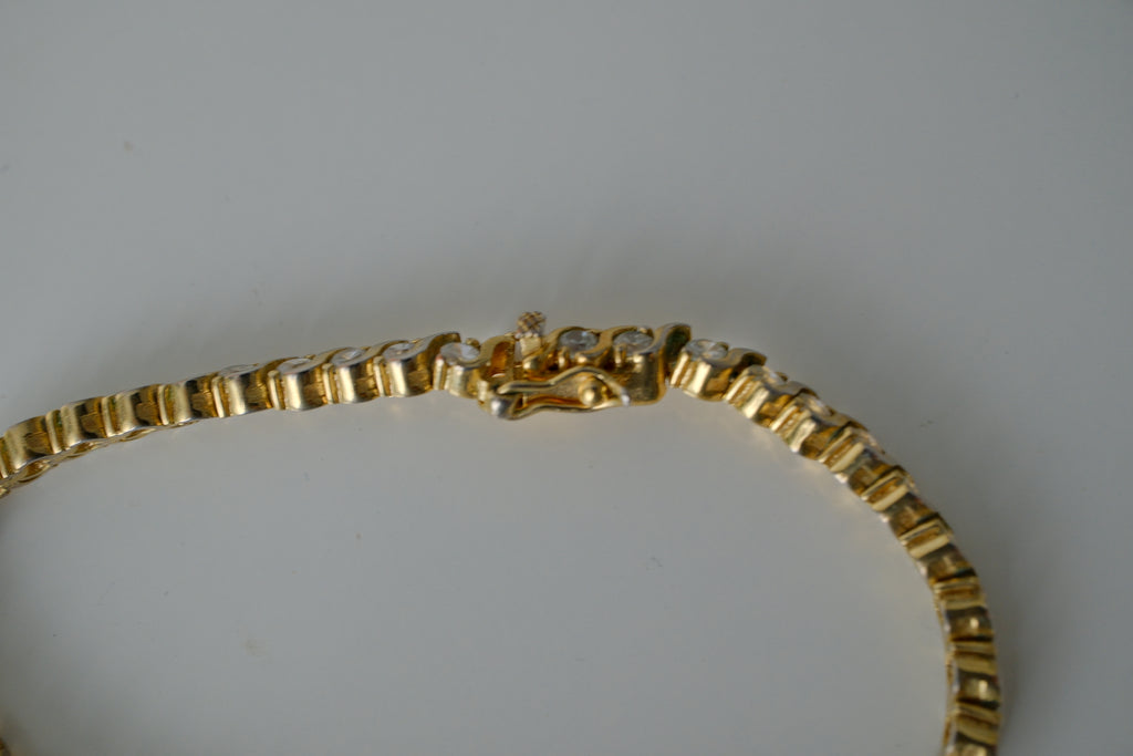 Vintage Gold Tone Tennis Bracelet
