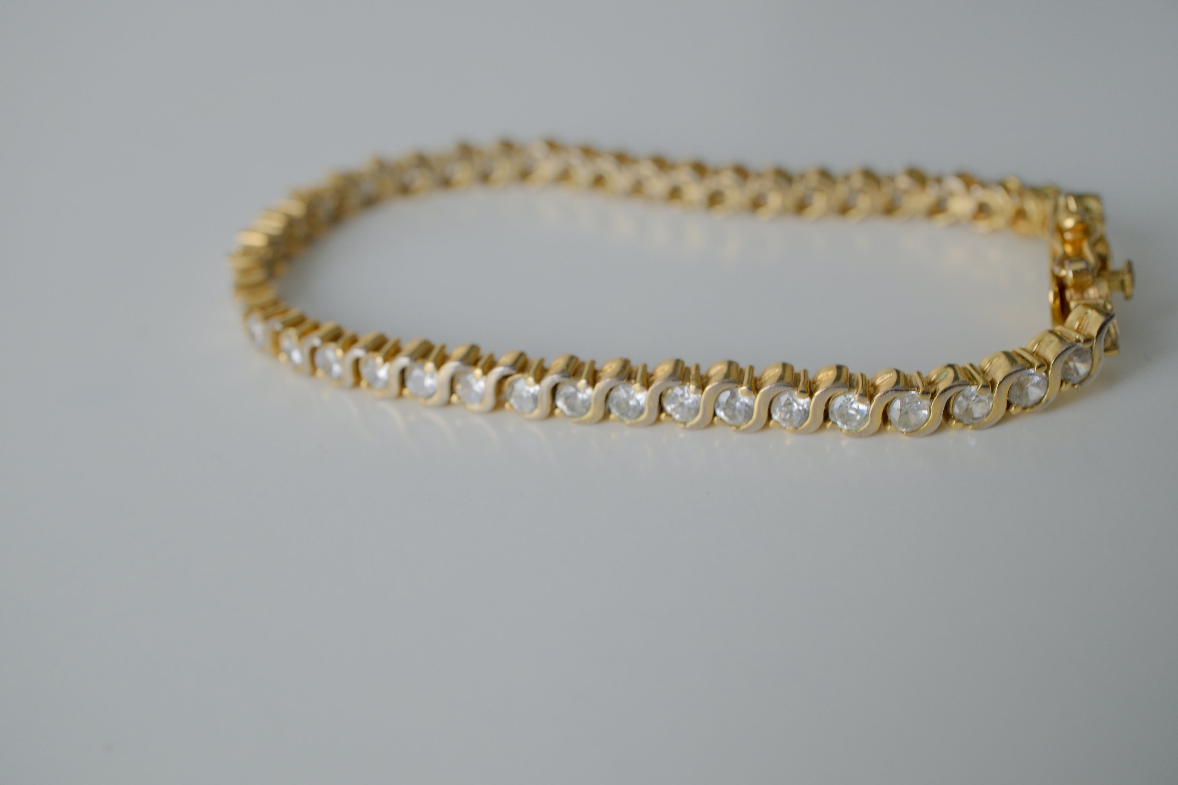 Vintage Gold Tone Tennis Bracelet
