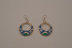 Vintage Mexican sterling silver dangle hoop earring