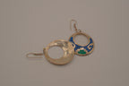 Vintage Mexican sterling silver dangle hoop earring