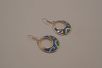Vintage Mexican sterling silver dangle hoop earring