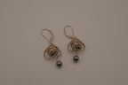 Sterling silver Celtic openwork bead dangle earrings