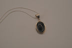 Vintage sterling silver black onyx pendant necklace