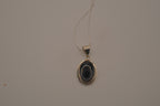 Vintage sterling silver black onyx pendant necklace