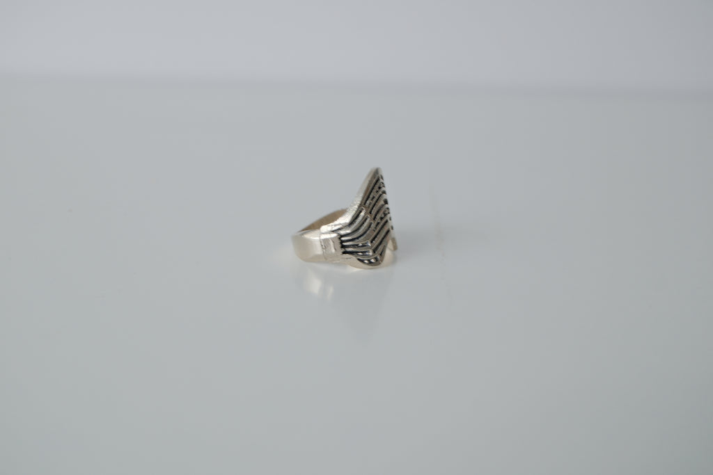 Silver Tone Wave Ring