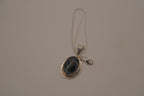 Vintage sterling silver black onyx pendant necklace