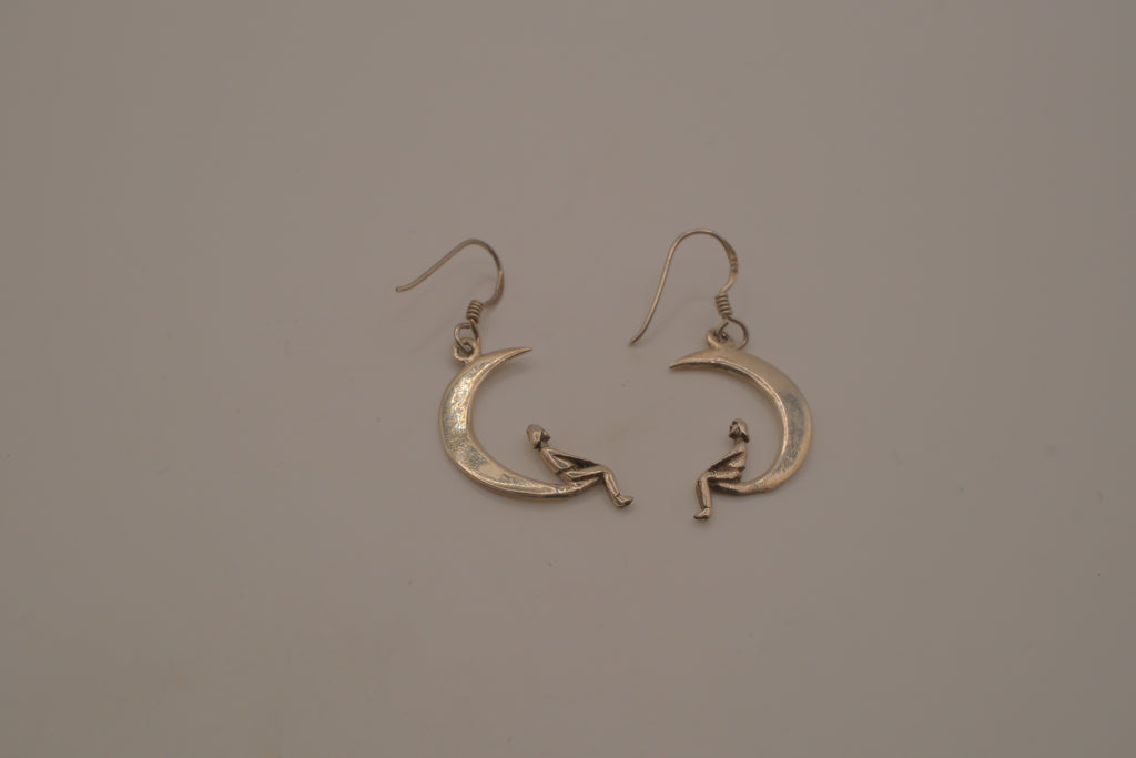 Vintage Sterling silver whimsical dangle earrings