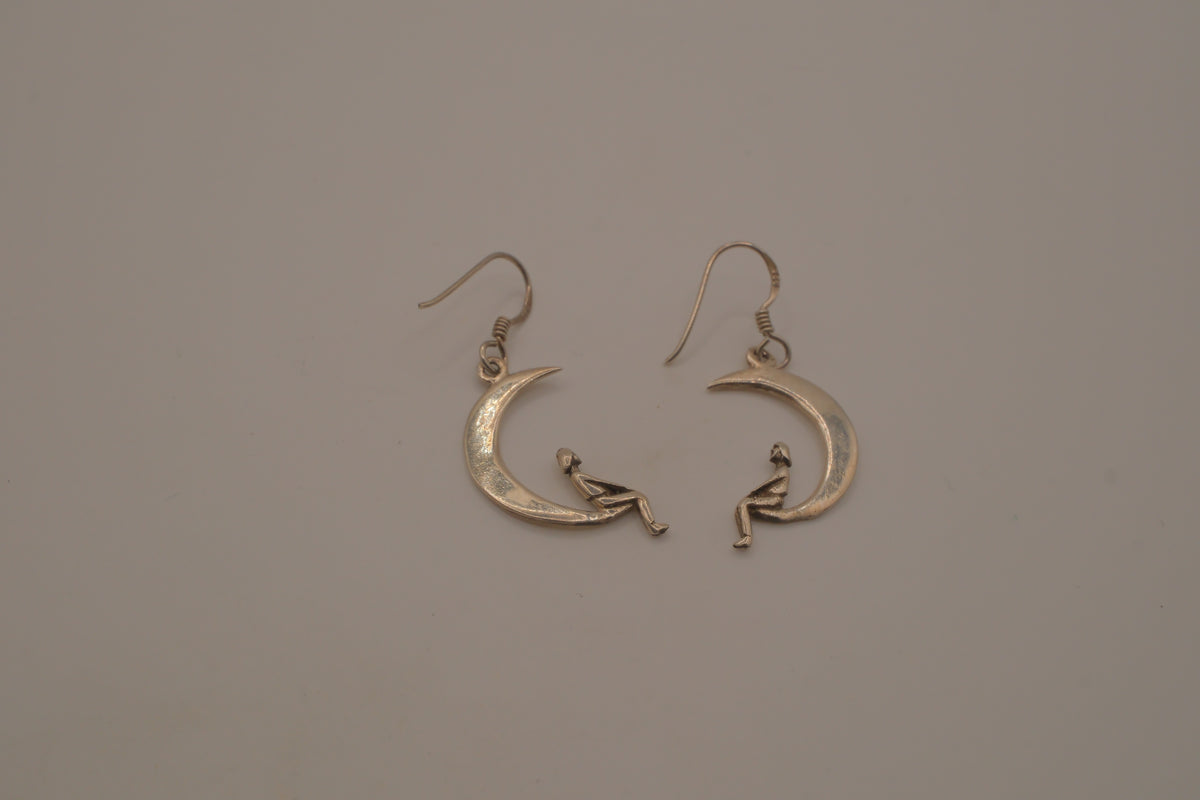 Vintage Sterling silver whimsical dangle earrings