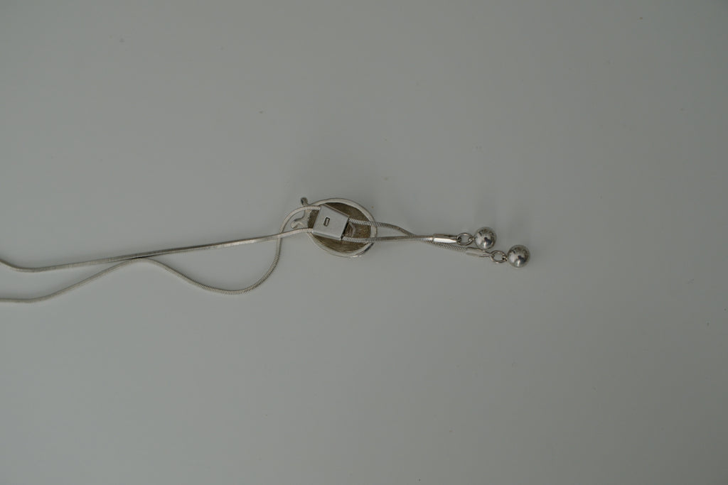Vintage Silver Ladybug Bolo Tie Necklace