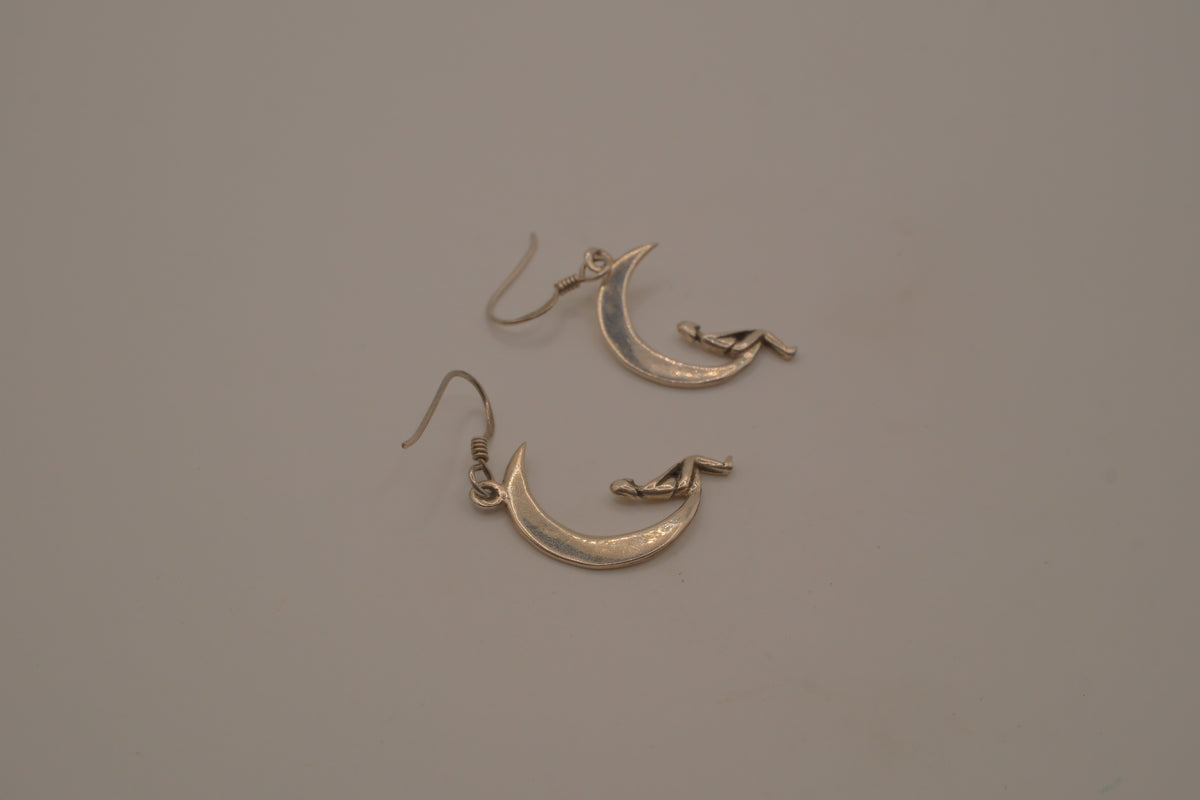 Vintage Sterling silver whimsical dangle earrings