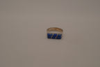 Sterling silver lapis lazuli geometric ring