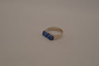 Sterling silver lapis lazuli geometric ring