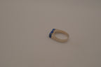 Sterling silver lapis lazuli geometric ring