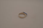 Sterling silver lapis lazuli geometric ring