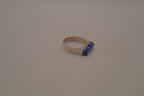 Sterling silver lapis lazuli geometric ring
