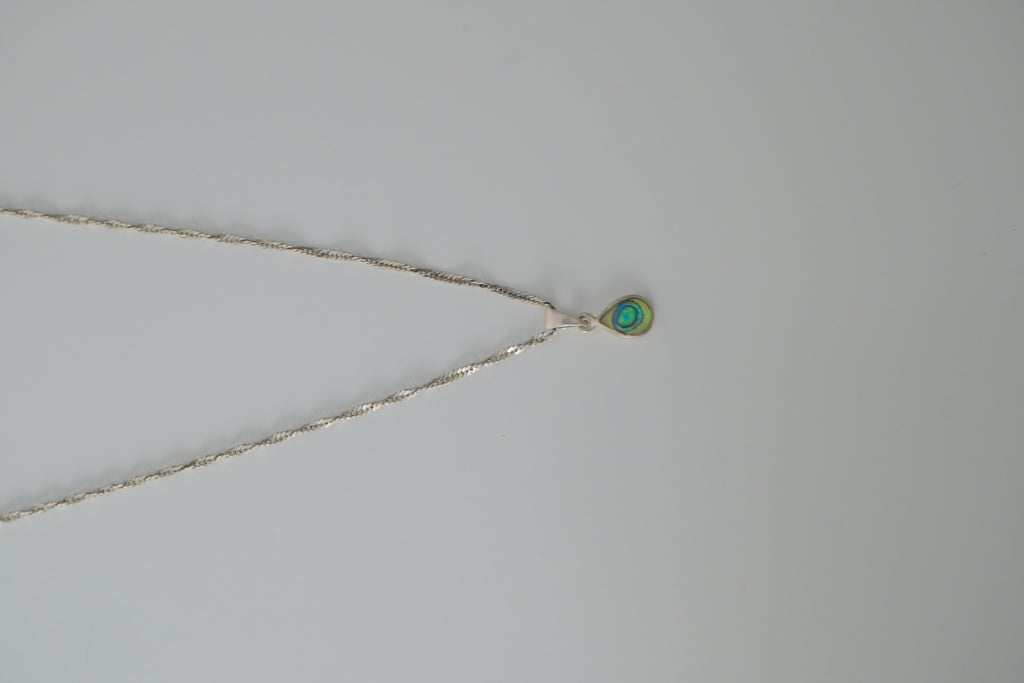 Sterling Silver Abalone Teardrop Necklace