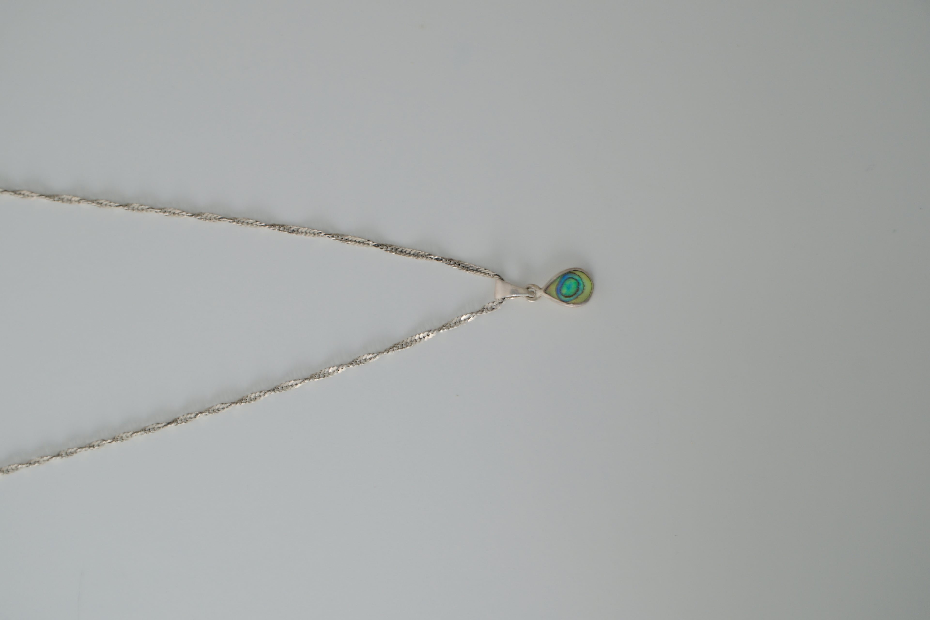 Sterling Silver Abalone Teardrop Necklace